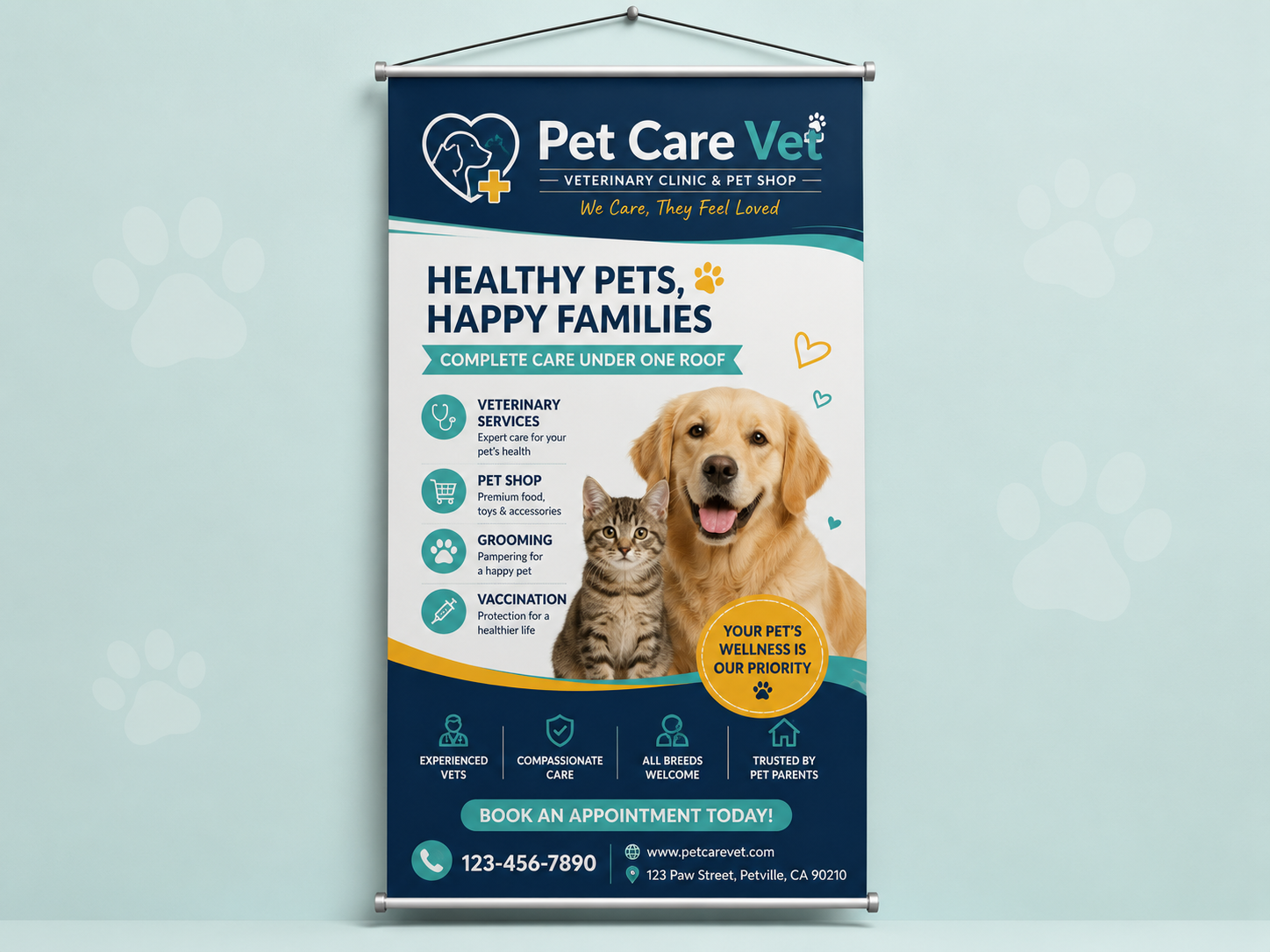 Banner Personalizado para Clínica Veterinária e Pet Shop