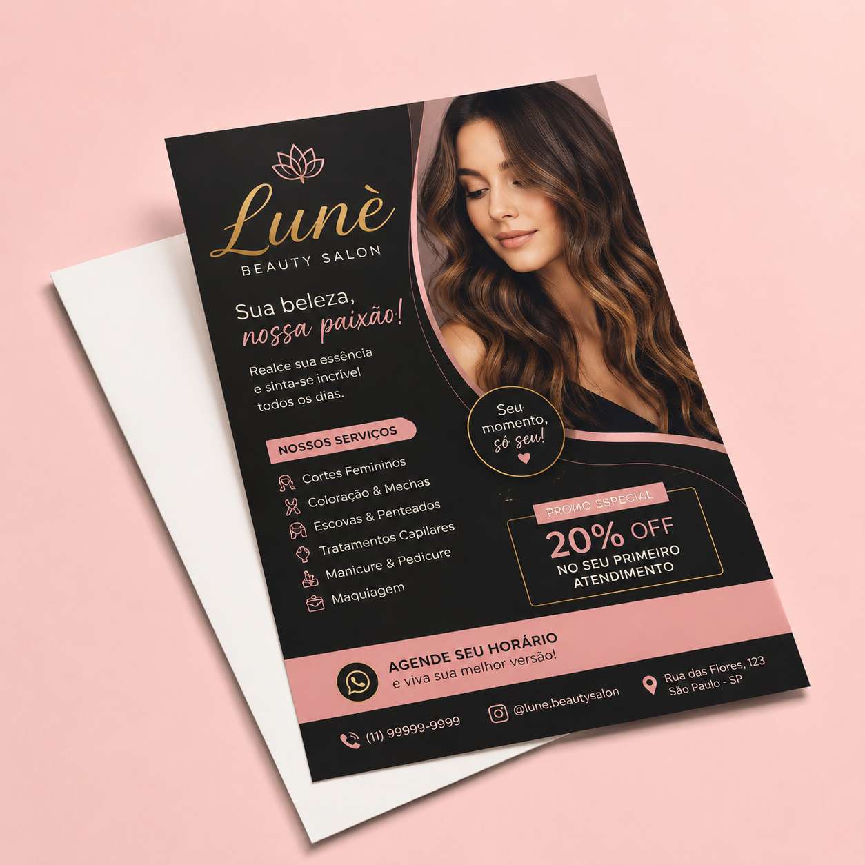 Panfleto para Salão de Beleza – Impressão Frente