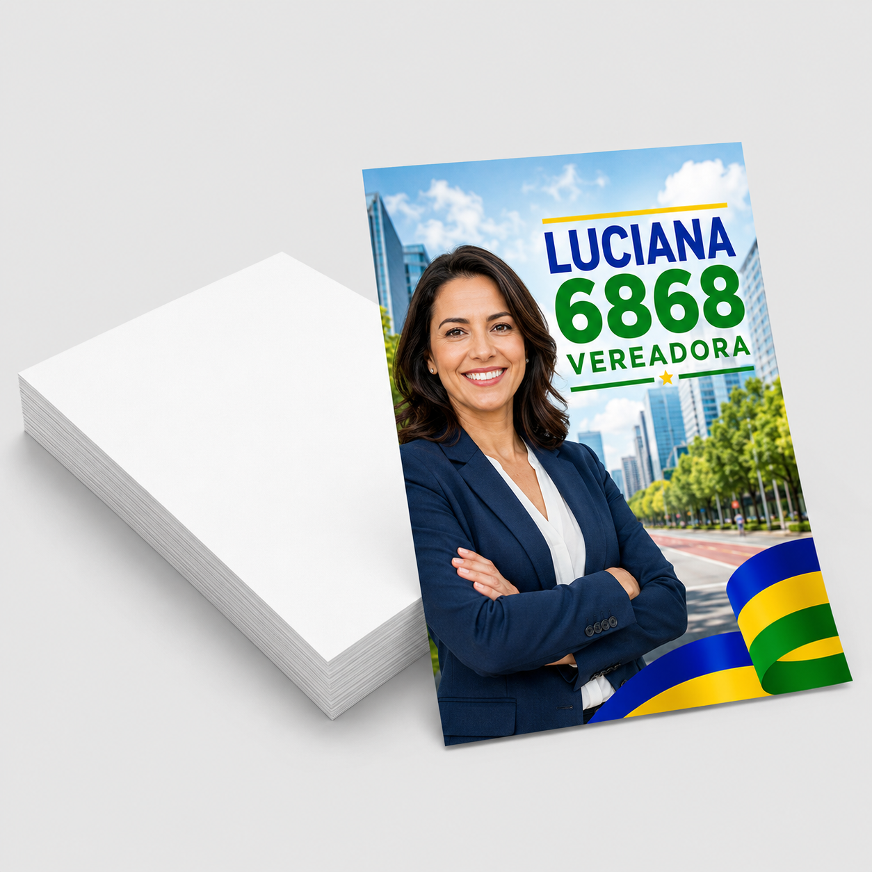 Eleições 2026 Santinhos Couchê 90g Sem Verniz 70x100mm