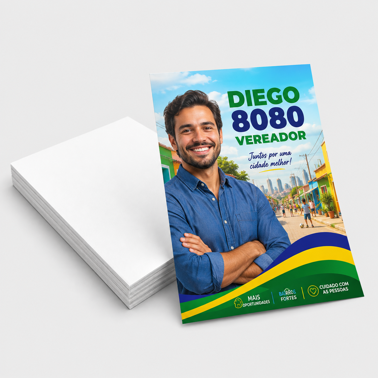 Eleições 2026 Santinhos Couchê 90g Sem Verniz 70x100mm