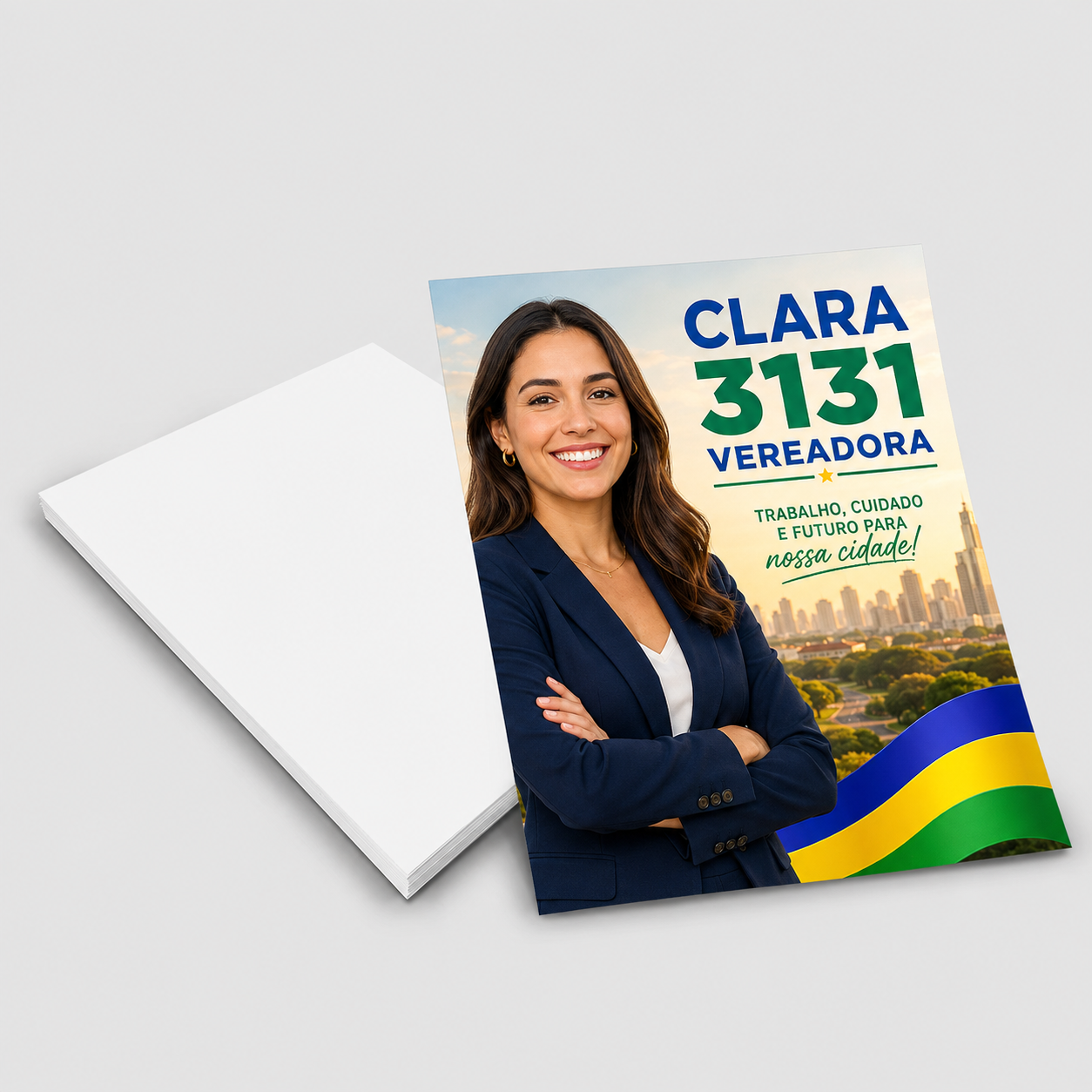 Eleições 2026 Santinhos Couchê 90g Sem Verniz 70x100mm