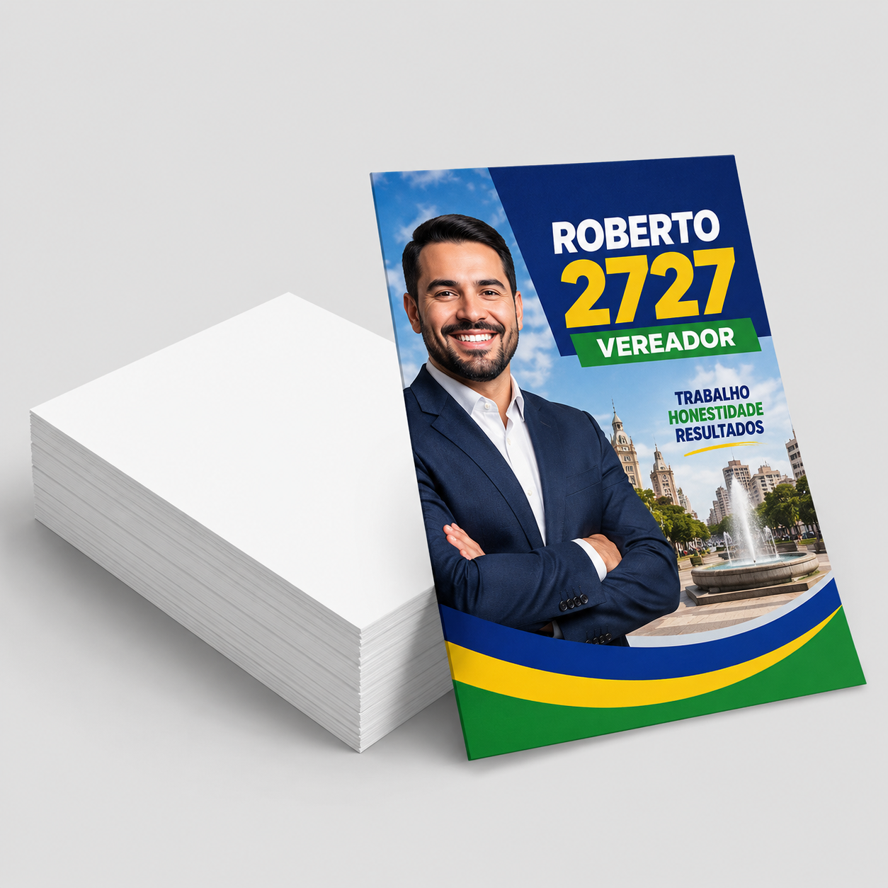 Eleições 2026 Santinhos Couchê 90g Sem Verniz 70x100mm