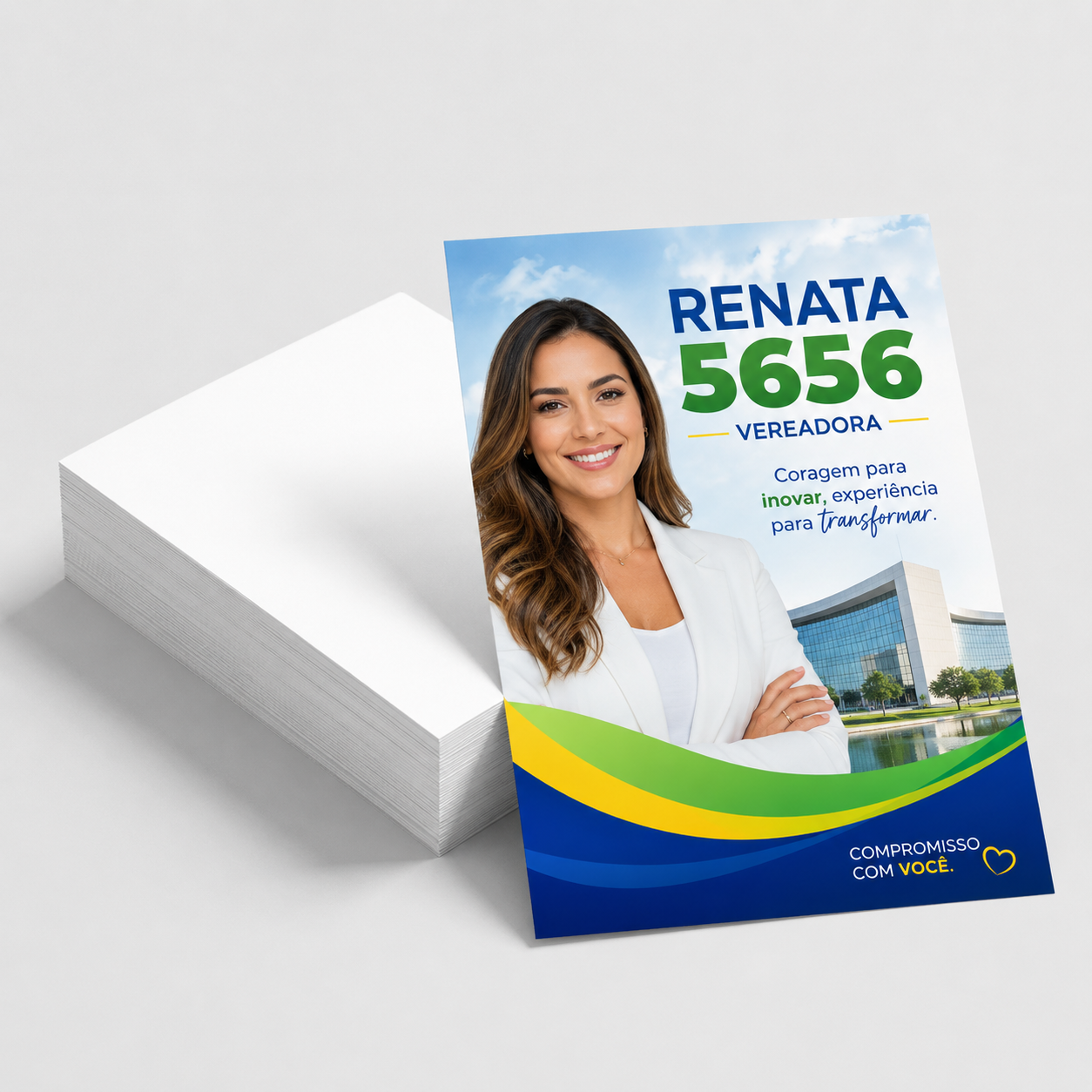 Eleições 2026 Santinhos Couchê 90g Sem Verniz 70x100mm