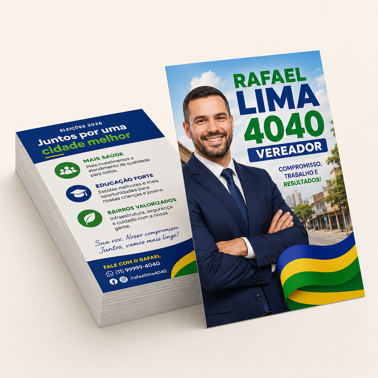 Eleições 2026 Santinhos Couchê 90g Sem Verniz 70x100mm