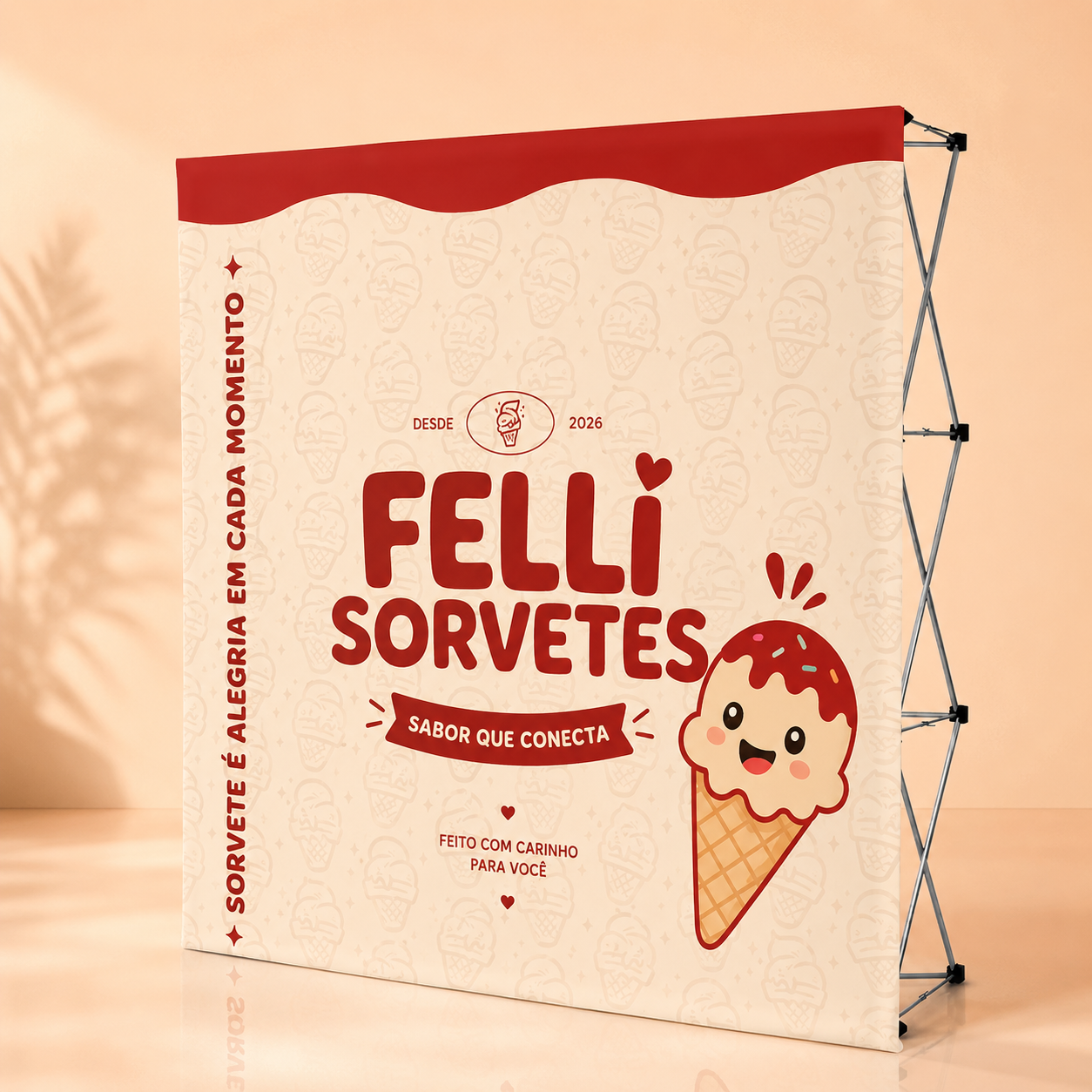 Pop Ul Retrátil combo de estrutura com personalização 2250x2250mm - 4x0