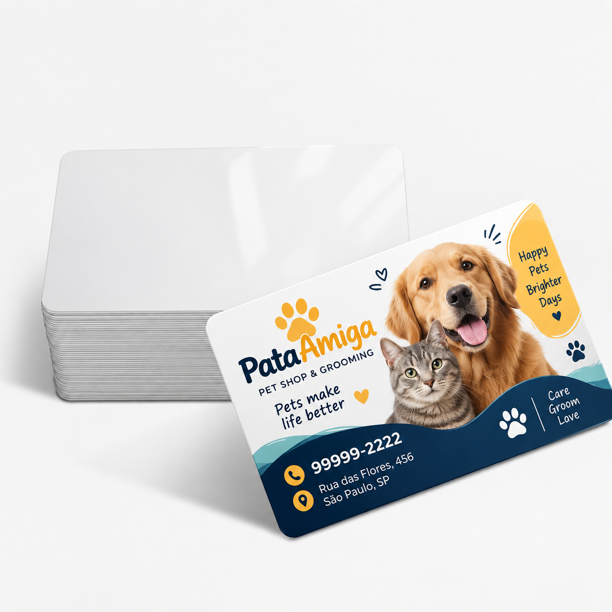 Cartões De Visita Pvc 0,50mm Premium Branco